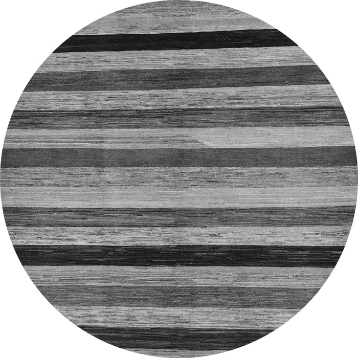 Round Machine Washable Abstract Gray Modern Rug, wshabs236gry
