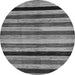 Round Machine Washable Abstract Gray Modern Rug, wshabs236gry