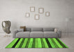 Machine Washable Abstract Green Modern Area Rugs in a Living Room,, wshabs236grn