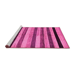 Sideview of Machine Washable Abstract Pink Modern Rug, wshabs236pnk