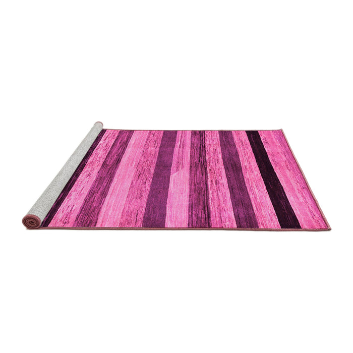 Sideview of Machine Washable Abstract Pink Modern Rug, wshabs236pnk