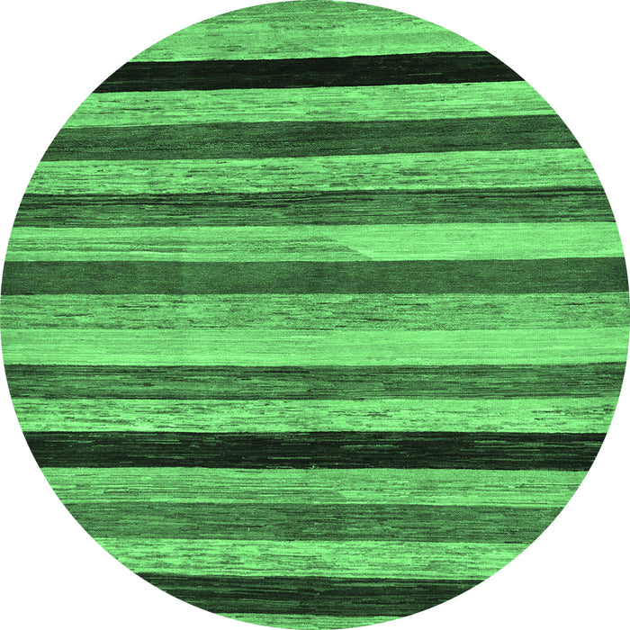Round Abstract Emerald Green Modern Rug, abs236emgrn