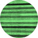 Round Abstract Emerald Green Modern Rug, abs236emgrn