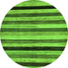 Round Machine Washable Abstract Green Modern Area Rugs, wshabs236grn