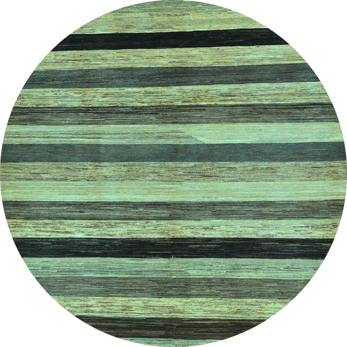 Round Abstract Light Blue Modern Rug, abs236lblu