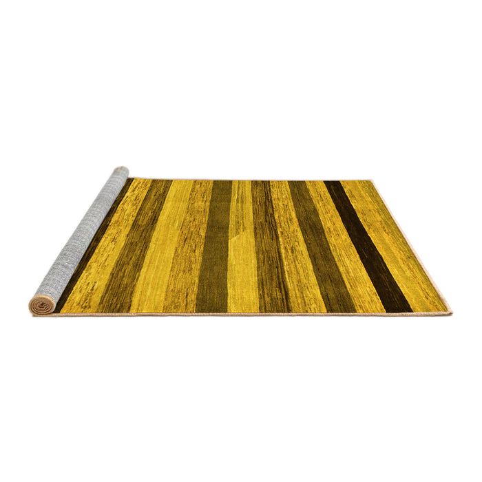 Sideview of Machine Washable Abstract Yellow Modern Rug, wshabs236yw