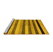 Sideview of Machine Washable Abstract Yellow Modern Rug, wshabs236yw