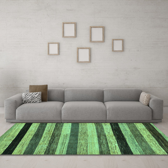 Machine Washable Abstract Turquoise Modern Area Rugs in a Living Room,, wshabs236turq