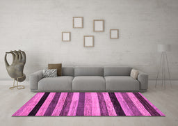 Machine Washable Abstract Purple Modern Area Rugs in a Living Room, wshabs236pur