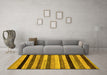 Machine Washable Abstract Yellow Modern Rug in a Living Room, wshabs236yw