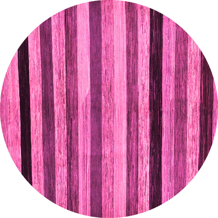 Round Abstract Pink Modern Rug, abs236pnk