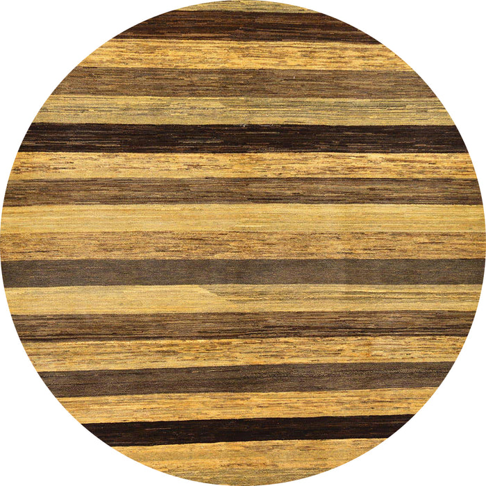 Round Abstract Orange Modern Rug, abs236