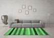 Machine Washable Abstract Emerald Green Modern Area Rugs in a Living Room,, wshabs236emgrn