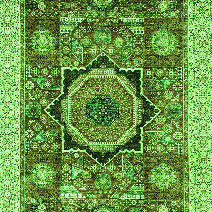 Machine Washable Abstract Green Modern Area Rugs, wshabs2370grn