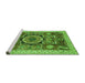 Sideview of Machine Washable Abstract Green Modern Area Rugs, wshabs2370grn