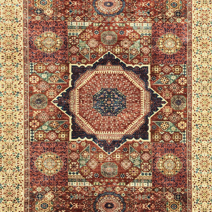 Machine Washable Abstract Fire Brick Red Rug, wshabs2370