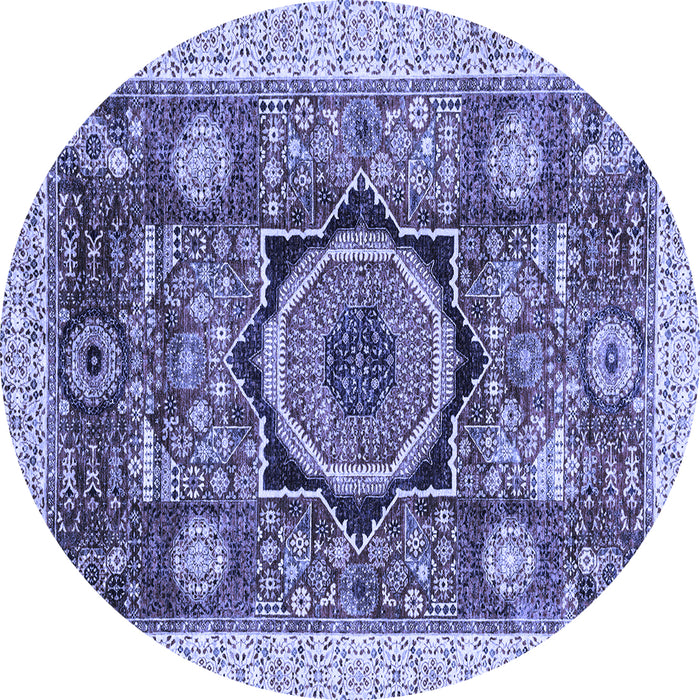 Round Machine Washable Abstract Blue Modern Rug, wshabs2370blu