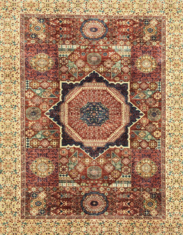 Abstract Fire Brick Red Modern Rug, abs2370