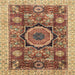 Square Machine Washable Abstract Fire Brick Red Rug, wshabs2370