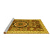 Sideview of Machine Washable Abstract Yellow Modern Rug, wshabs2370yw