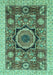 Machine Washable Abstract Turquoise Modern Area Rugs, wshabs2370turq