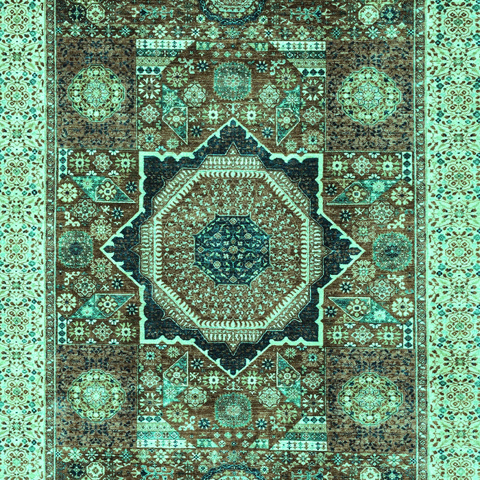 Machine Washable Abstract Turquoise Modern Area Rugs, wshabs2370turq