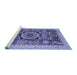 Sideview of Machine Washable Abstract Blue Modern Rug, wshabs2370blu