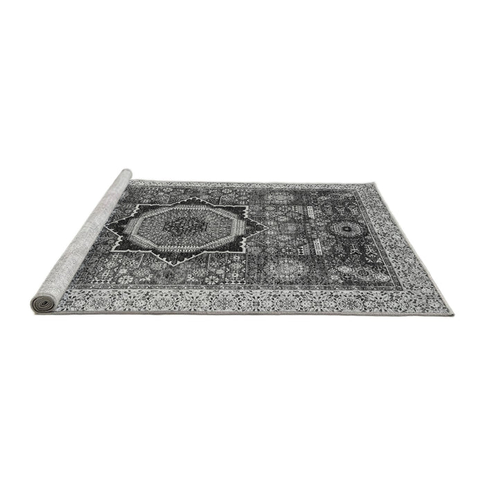 Sideview of Machine Washable Abstract Gray Modern Rug, wshabs2370gry