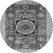 Round Abstract Gray Modern Rug, abs2370gry