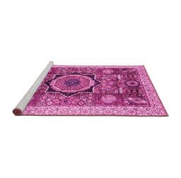 Sideview of Machine Washable Abstract Pink Modern Rug, wshabs2370pnk