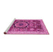 Sideview of Machine Washable Abstract Pink Modern Rug, wshabs2370pnk