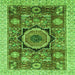 Square Abstract Green Modern Rug, abs2370grn