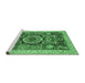 Sideview of Machine Washable Abstract Emerald Green Modern Area Rugs, wshabs2370emgrn