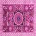 Square Machine Washable Abstract Pink Modern Rug, wshabs2370pnk