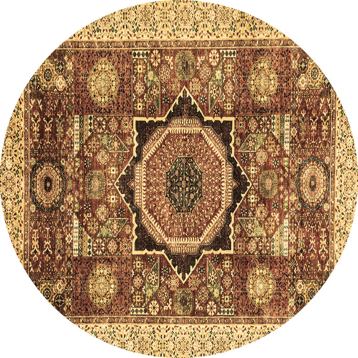 Round Machine Washable Abstract Brown Modern Rug, wshabs2370brn