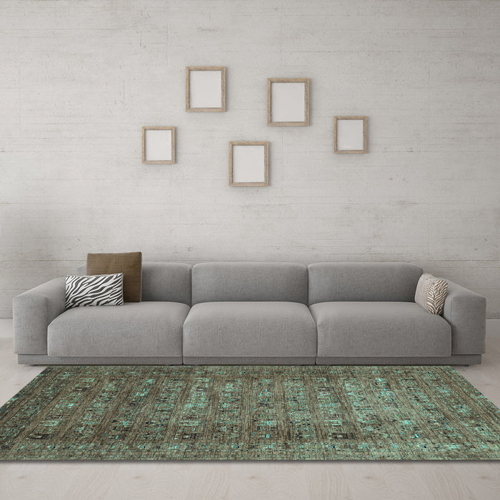 Machine Washable Abstract Light Blue Modern Rug in a Living Room, wshabs2371lblu