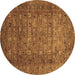 Round Abstract Brown Modern Rug, abs2371brn