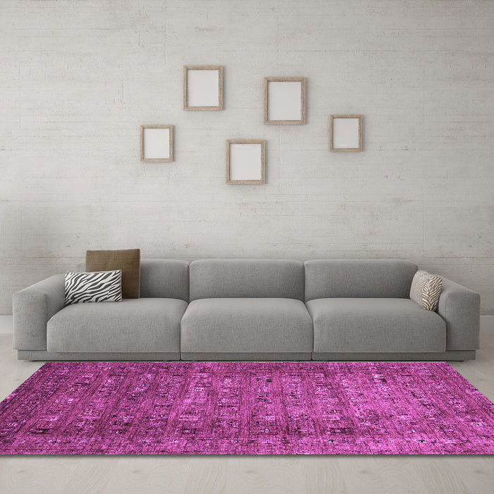 Machine Washable Abstract Purple Modern Area Rugs in a Living Room, wshabs2371pur