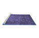 Sideview of Machine Washable Abstract Blue Modern Rug, wshabs2371blu