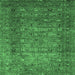 Square Abstract Emerald Green Modern Rug, abs2371emgrn