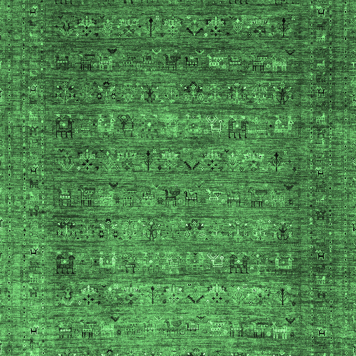Machine Washable Abstract Emerald Green Modern Area Rugs, wshabs2371emgrn