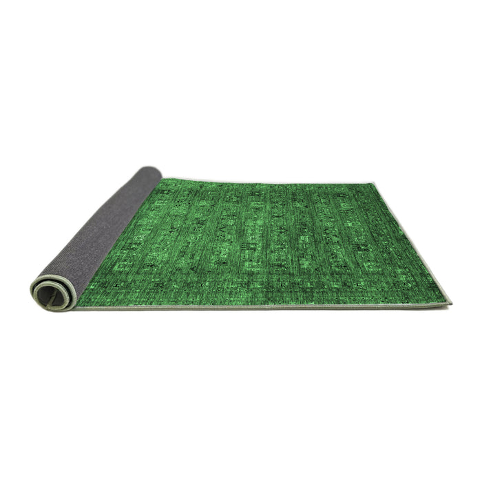 Sideview of Abstract Emerald Green Modern Rug, abs2371emgrn