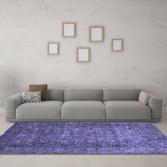 Machine Washable Abstract Blue Modern Rug in a Living Room, wshabs2371blu