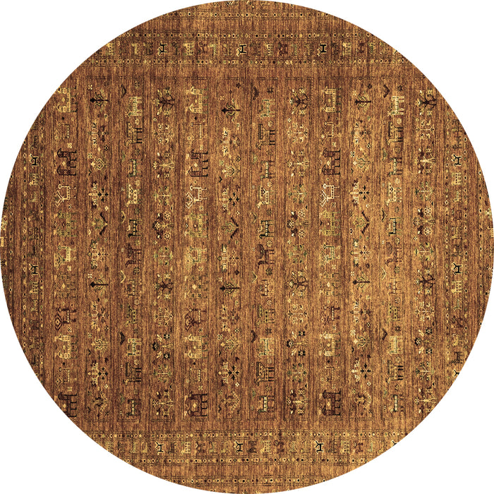 Round Machine Washable Abstract Brown Modern Rug, wshabs2371brn