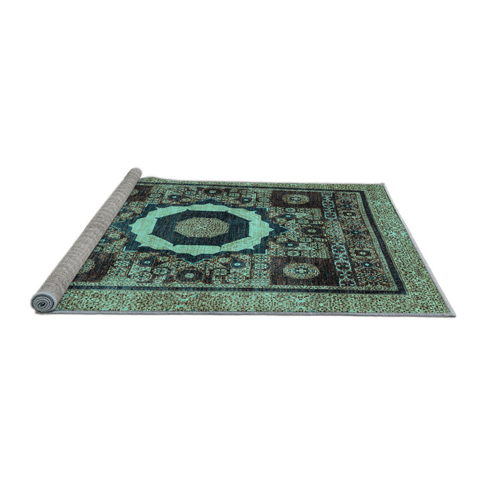 Sideview of Machine Washable Abstract Light Blue Modern Rug, wshabs2372lblu