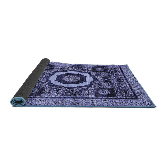 Sideview of Abstract Blue Modern Rug, abs2372blu