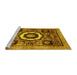 Sideview of Machine Washable Abstract Yellow Modern Rug, wshabs2372yw