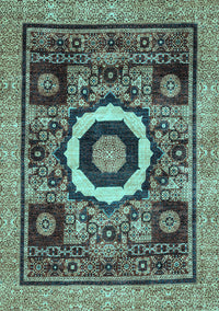 Abstract Light Blue Modern Rug, abs2372lblu