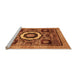 Sideview of Machine Washable Abstract Orange Modern Area Rugs, wshabs2372org