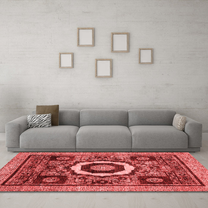 Modern Red Washable Rugs